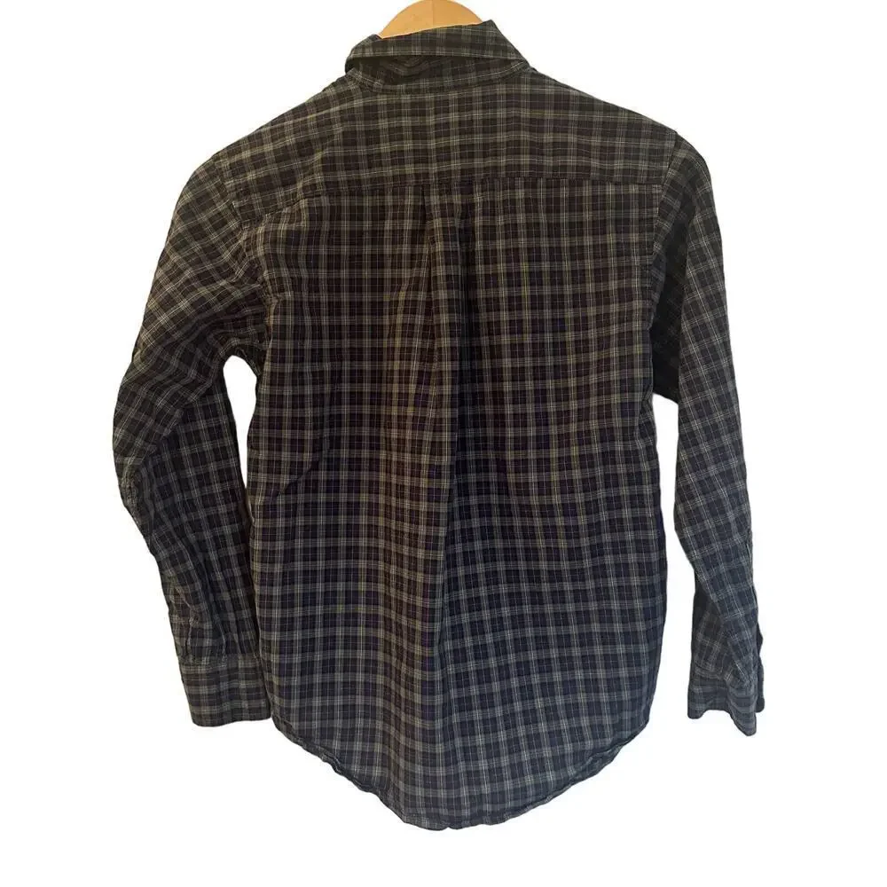 Boy's Ralph Lauren Plaid Button Down Long Sleeve Shirt sz 12-14 Polo Pony Logo